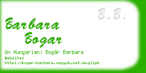 barbara bogar business card