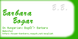 barbara bogar business card